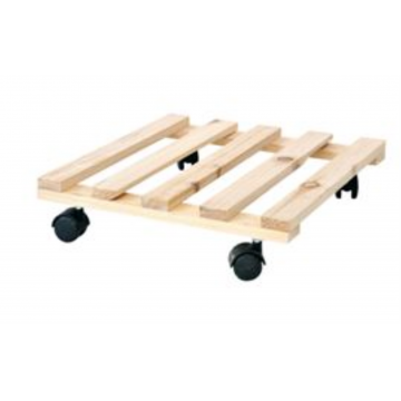 Support à roulettes carré en bois naturel, 30x30, jusqu´à 60kg