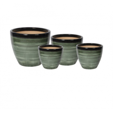 Pot en céramique EGG vert, D21 x H18