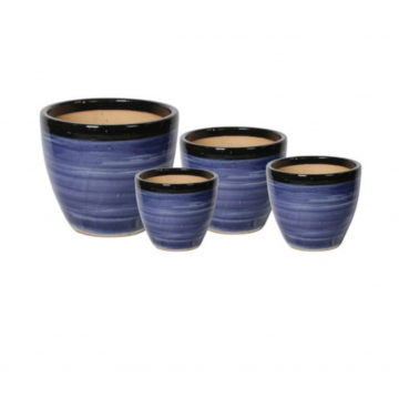 Pot en céramique EGG bleu, D31 x H27