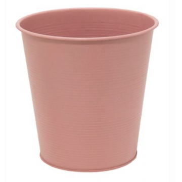 Pot en zinc, couleur rose, D16 x h 16