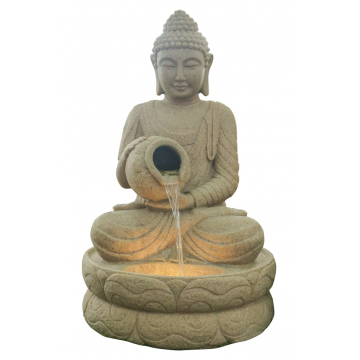 Fontaine bouddha en polyrésine illuminée 50x47x81 cm