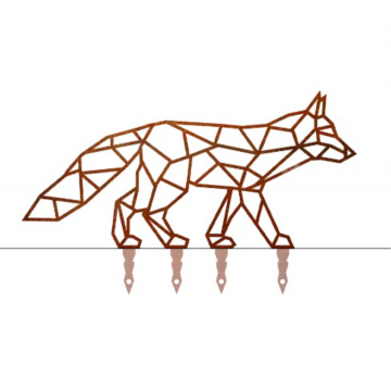 Renard origami à planter, corten, 116 x 71cm, épaisseur 4mm, 4kg