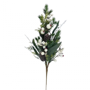 Branche de sapin décorée, L65cm