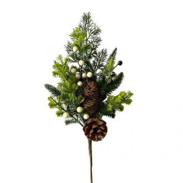 Branche de sapin artificielle avec pives, L46cm