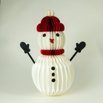 Bonhomme de neige en papier recyclé, hauteur 60cm