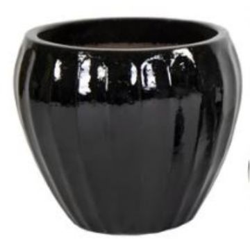 Vase émaillé noir